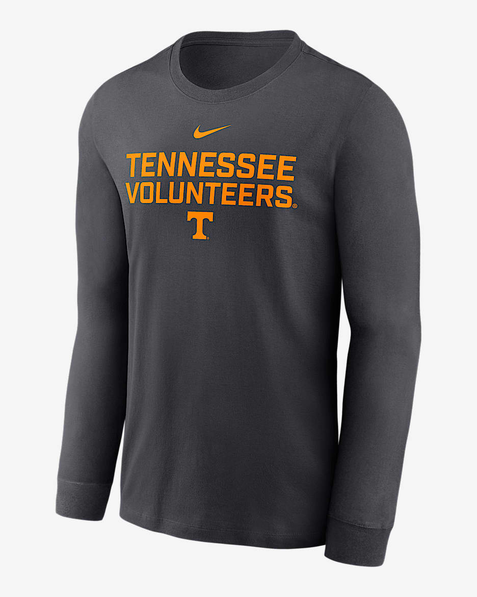 Playera de manga larga universitaria Nike Dri-FIT para hombre Tennessee Sideline - Antracita