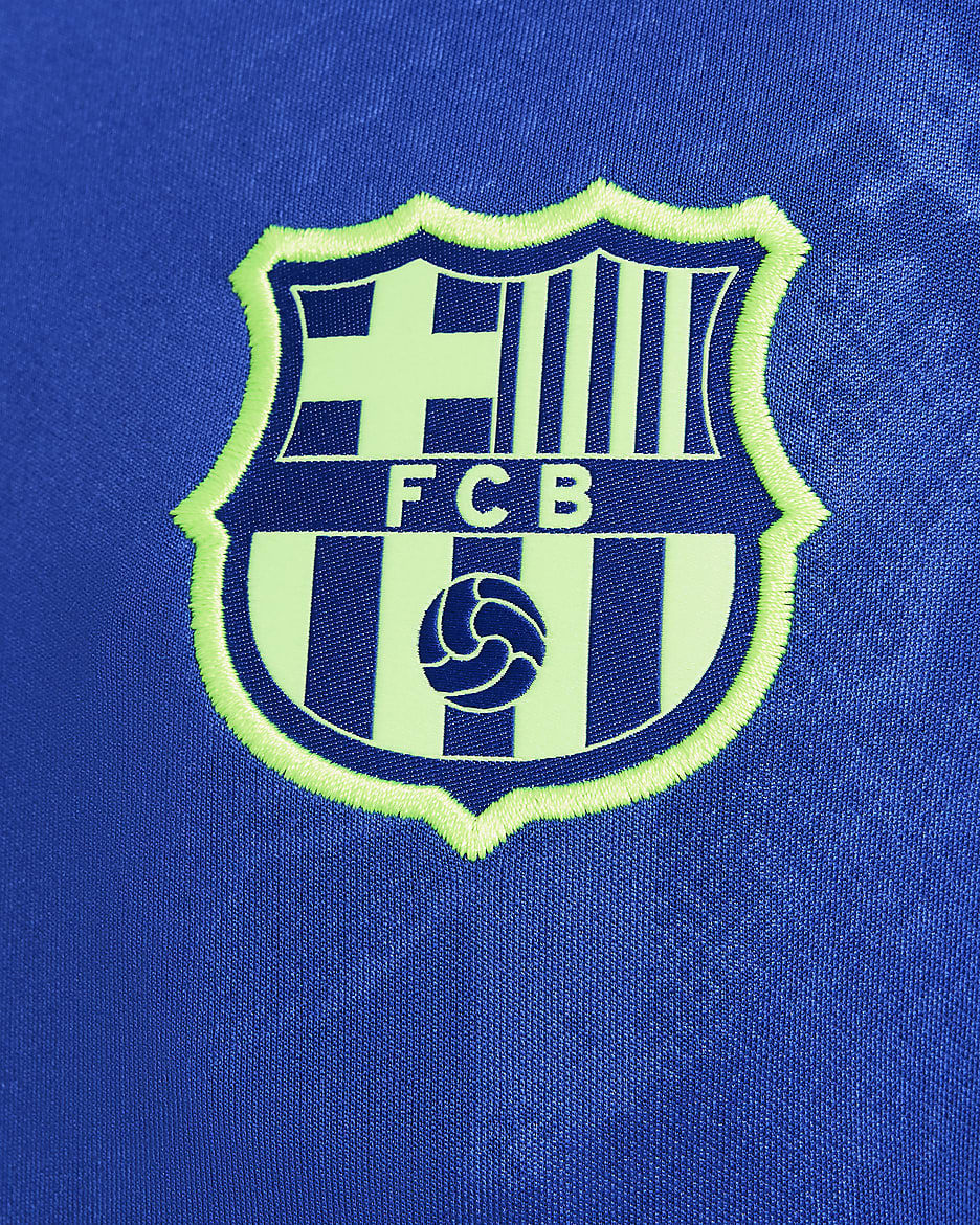 Fotbalová bunda Nike Dri-FIT Anthem FC Barcelona Academy Pro pro větší děti, třetí - Old Royal/Lime Blast