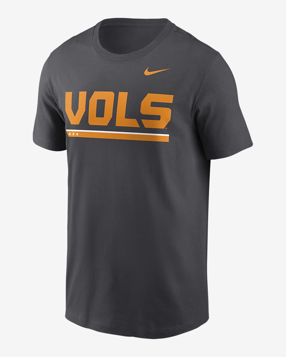 Playera universitaria Nike para hombre Tennessee Volunteers Primetime Volunteer State Smokey Grey Logo - Antracita