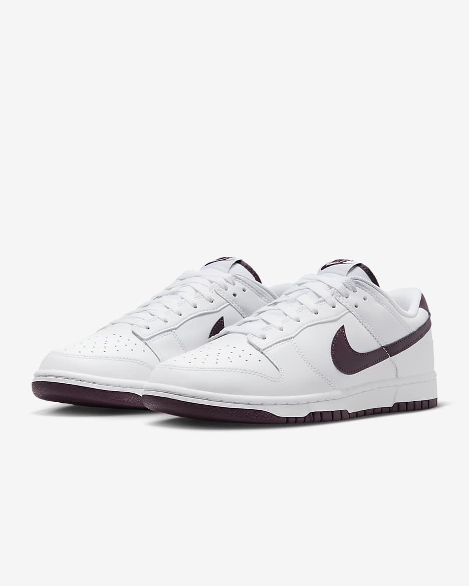 Nike Dunk Low Retro Men's Shoes - White/White/Night Maroon