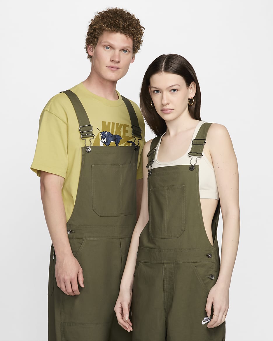 Nike SB Skateboard-Overalls - Medium Olive/Weiß