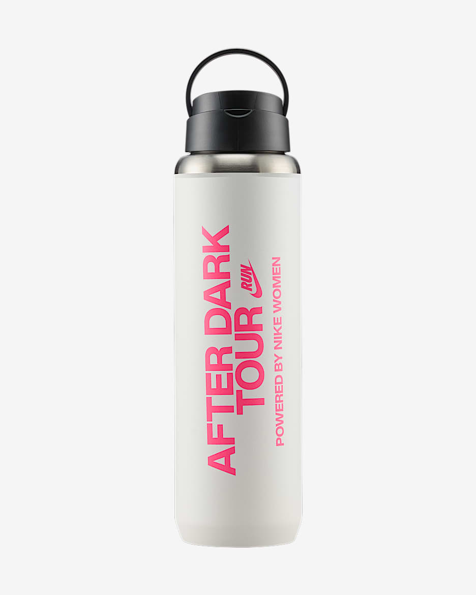 나이키 리차지 애프터 다크 투어 스테인리스 스틸 스트로 보틀(710ml) - 화이트/블랙