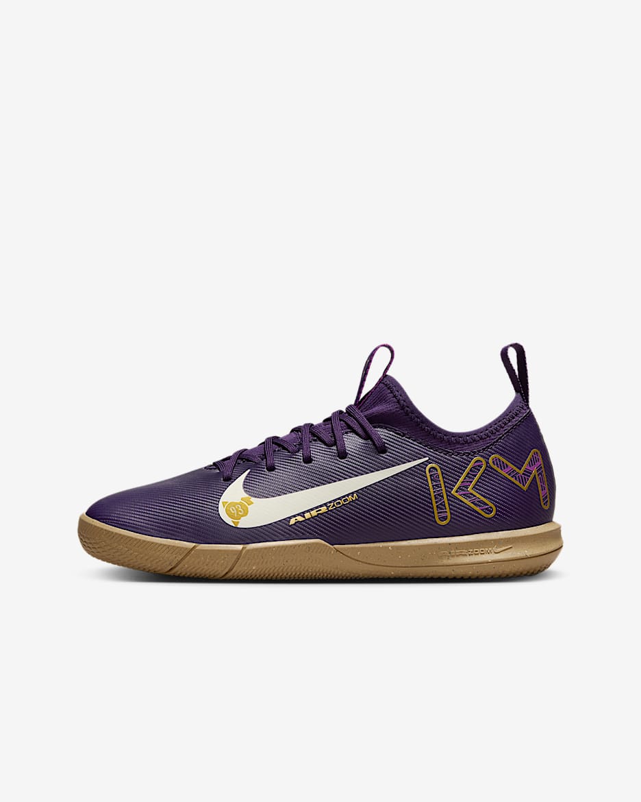 Halowe buty piłkarskie typu low top dla dużych dzieci Nike Jr. Mercurial Vapor 16 Academy „Kylian Mbappé” - Grand Purple/Pale Ivory