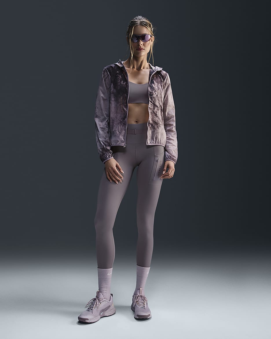 Nike Trail Go Women's Firm-Support High-Waisted 7/8 Leggings with Pockets - Light Violet Ore/Light Violet Ore/Taupe Grey