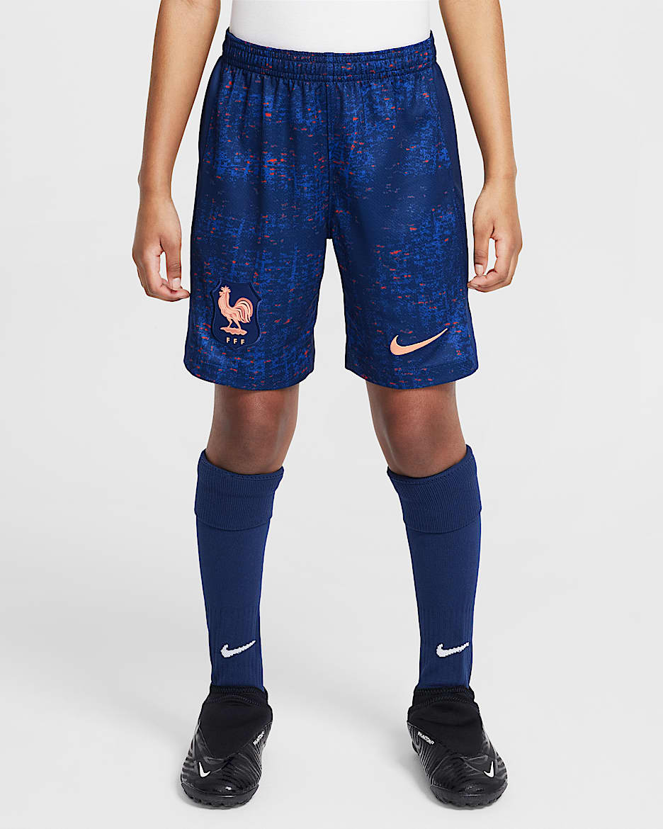 FFF 2025/26 Stadium Home Older Kids' Nike Dri-FIT Football Replica Shorts - Blue Void/Light Madder Root
