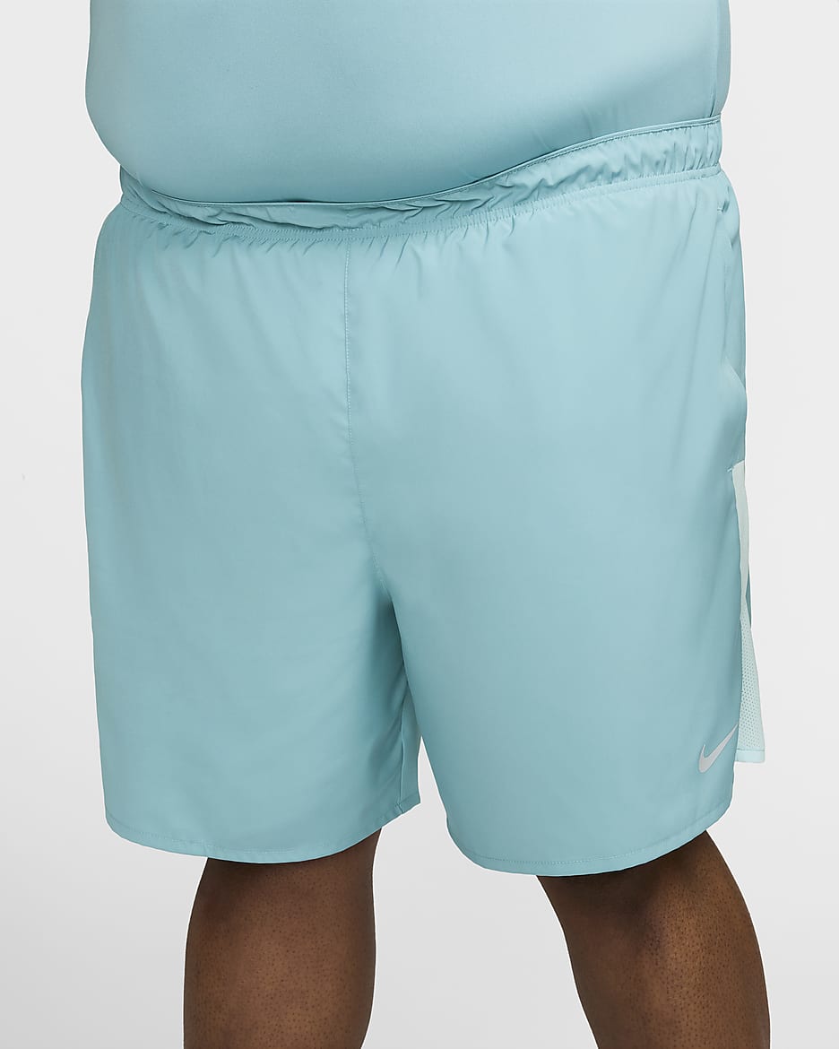 Nike Challenger Dri-FIT fôret løpeshorts til herre (18 cm) - Denim Turquoise/Glacier Blue/Svart