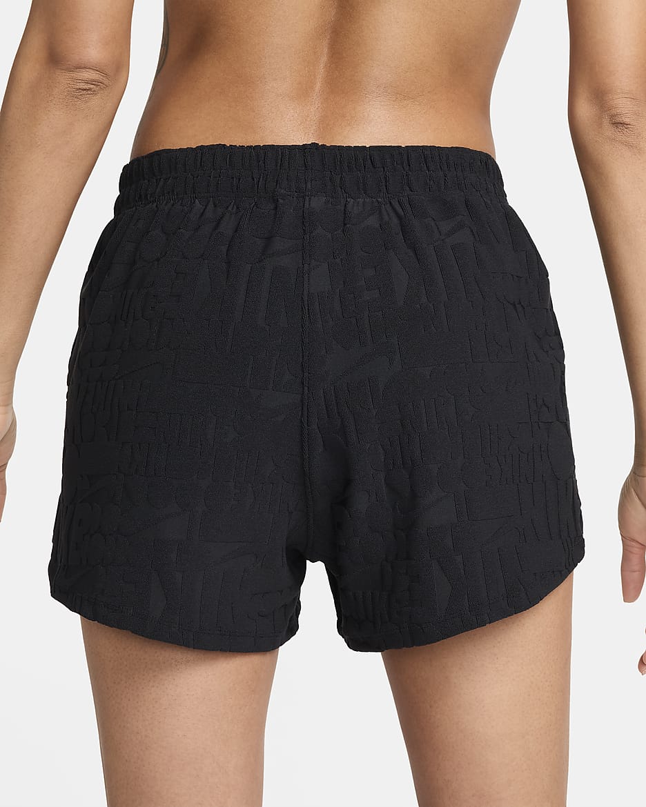 Shorts para salida de baño para mujer Nike Swim Retro Flow - Negro