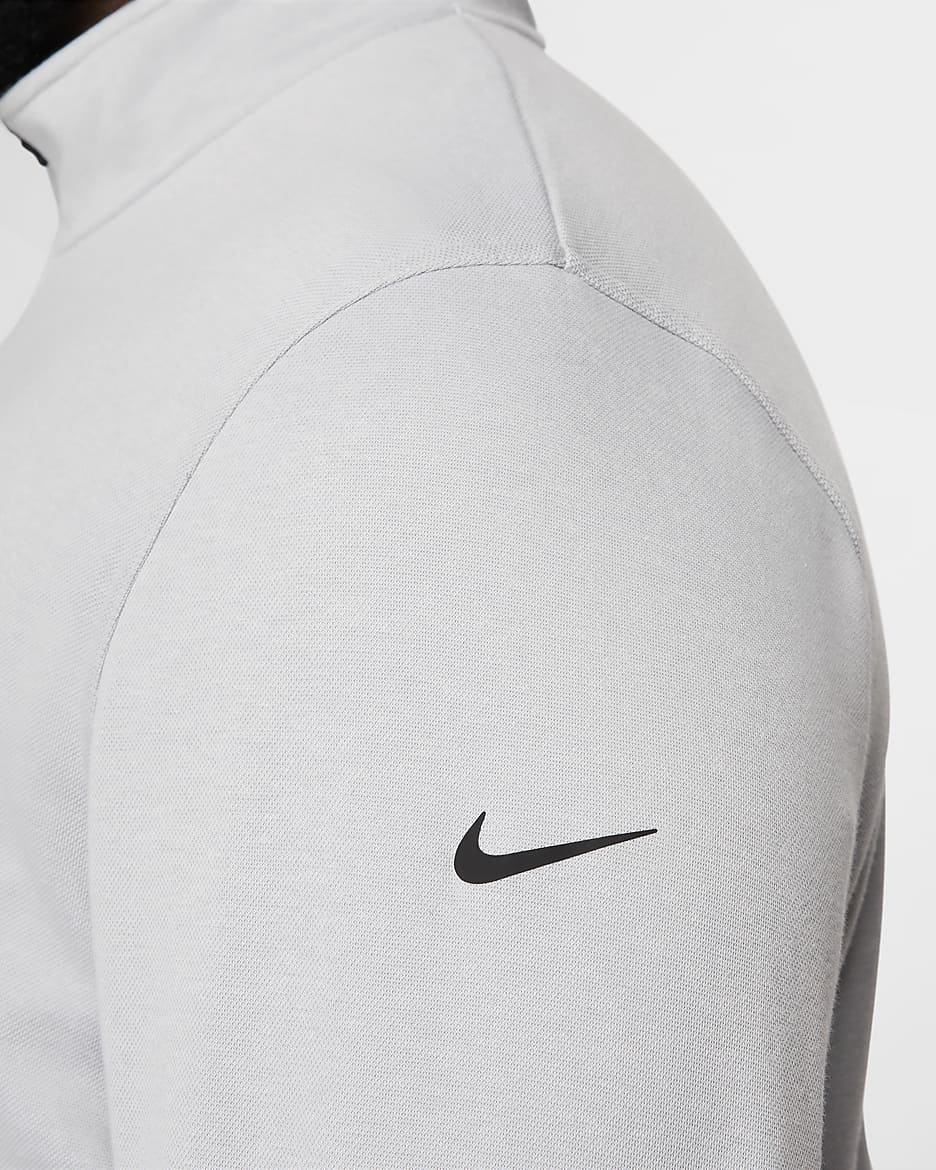 Camisola de golfe com fecho até meio Nike Tour para homem - Cinzento Smoke claro/Preto