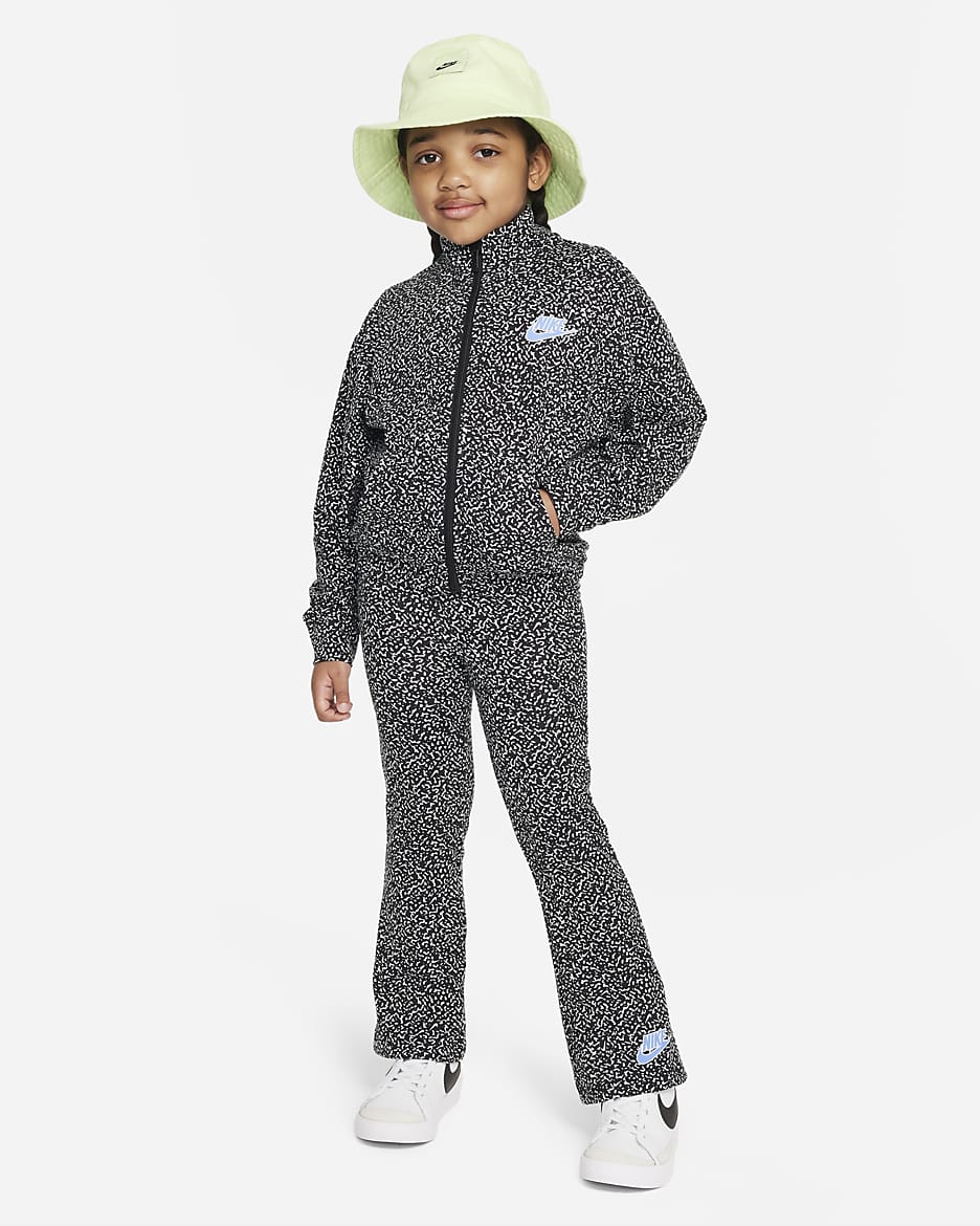Nike Notebook Printed Full-Zip and Leggings Set Little Kids 2-Piece Set - Black