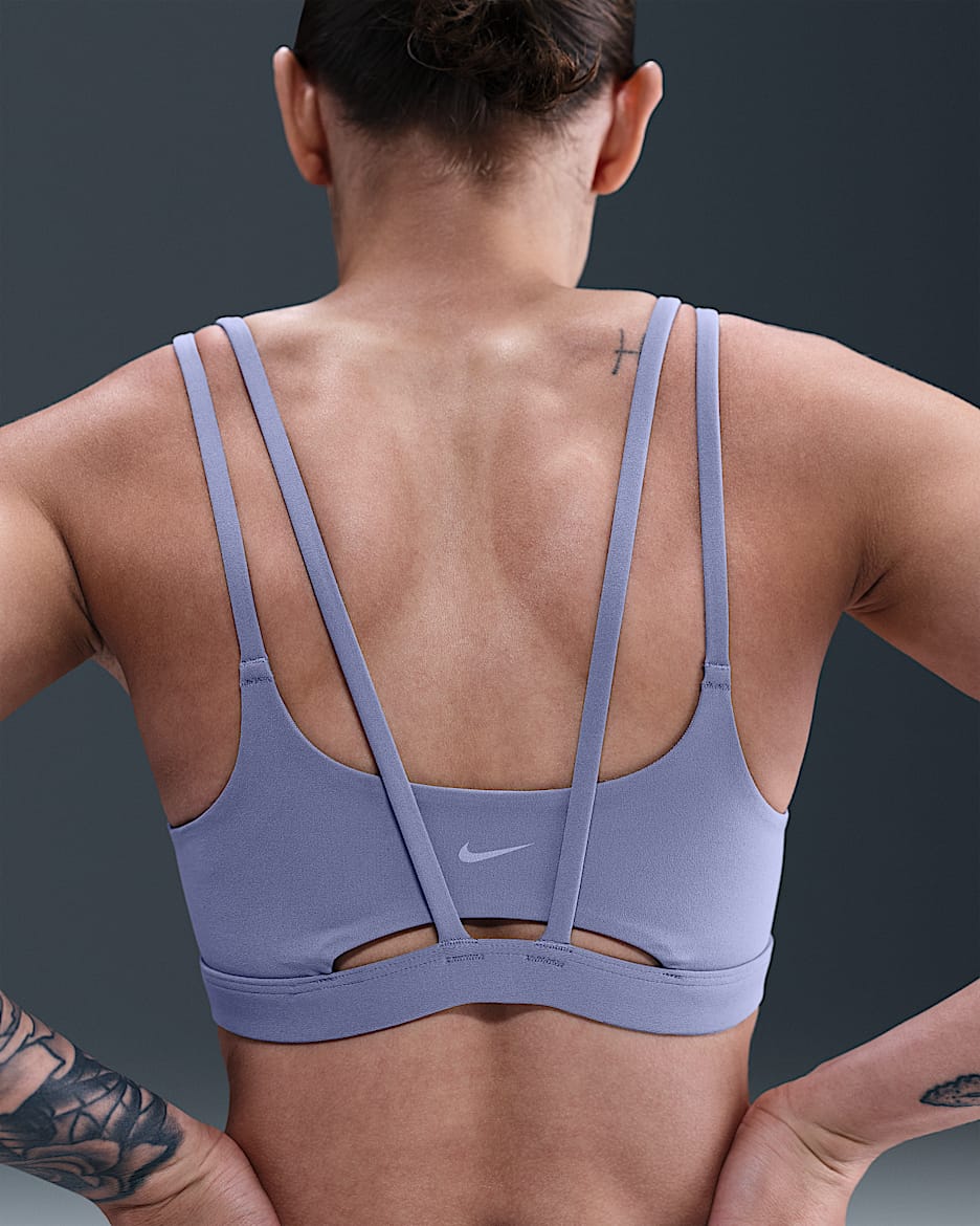 Nike Zenvy Strappy Women's Light-Support Padded Sports Bra - World Indigo/White