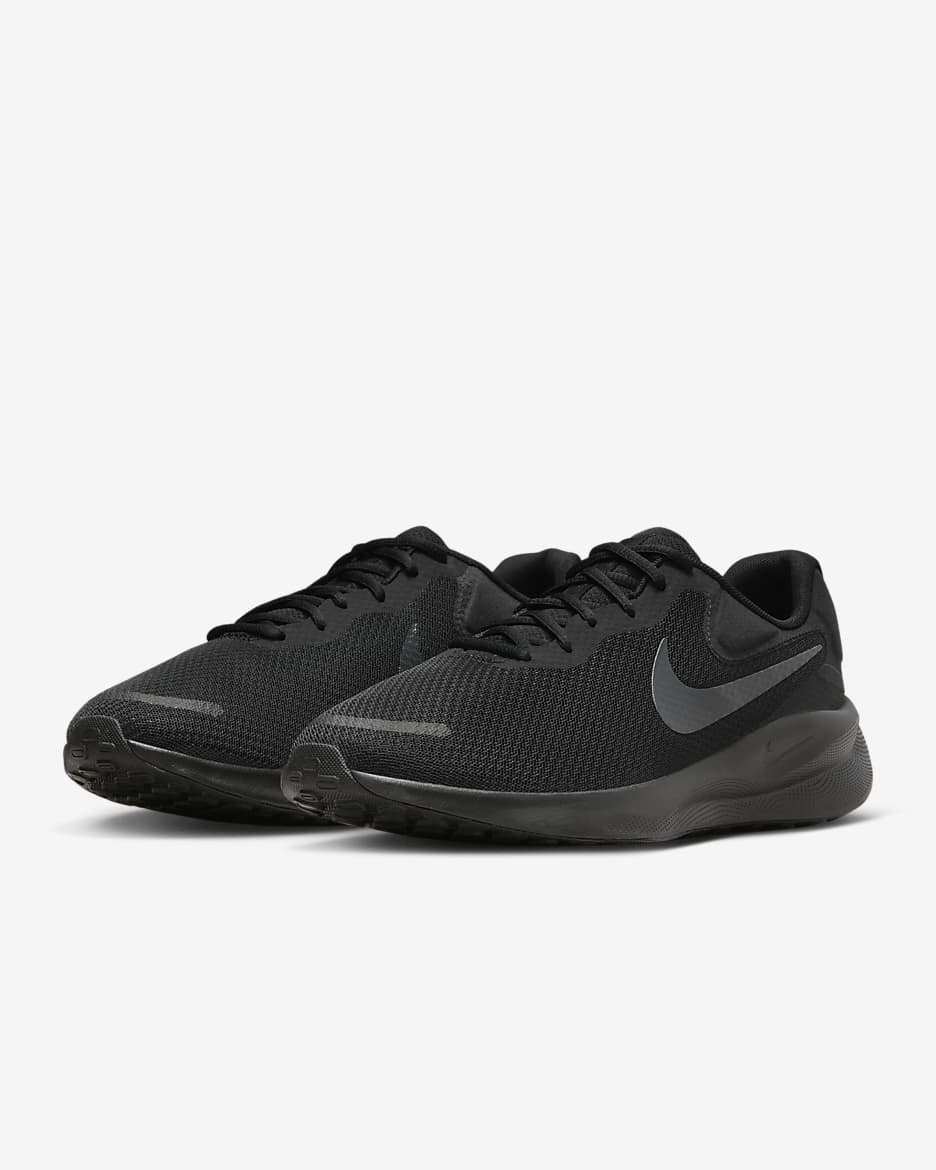 Tenis de correr en carretera para hombre (extraanchos) Nike Revolution 7 - Negro/Sombrío apagado