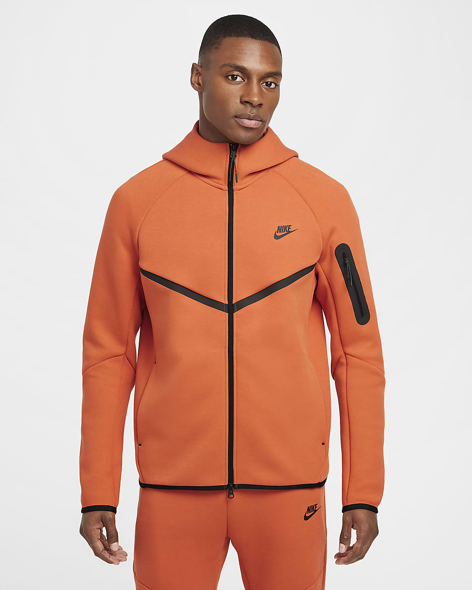 Nike Tech Men's Full-Zip Windrunner Hoodie - Vintage Coral/Black