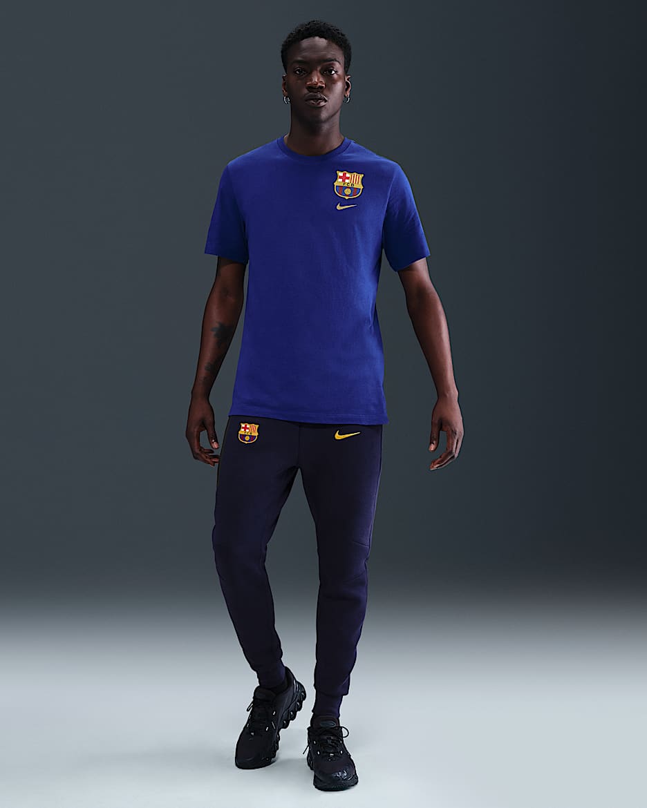FC Barcelona Tech Men's Nike Soccer Fleece Joggers - Imperial Purple/Midwest Gold