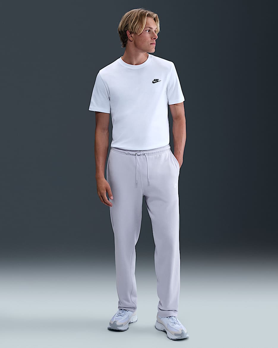Nike Club French-Terry-Hose mit offenem Saum (Herren) - Ghost/Ghost/Weiß
