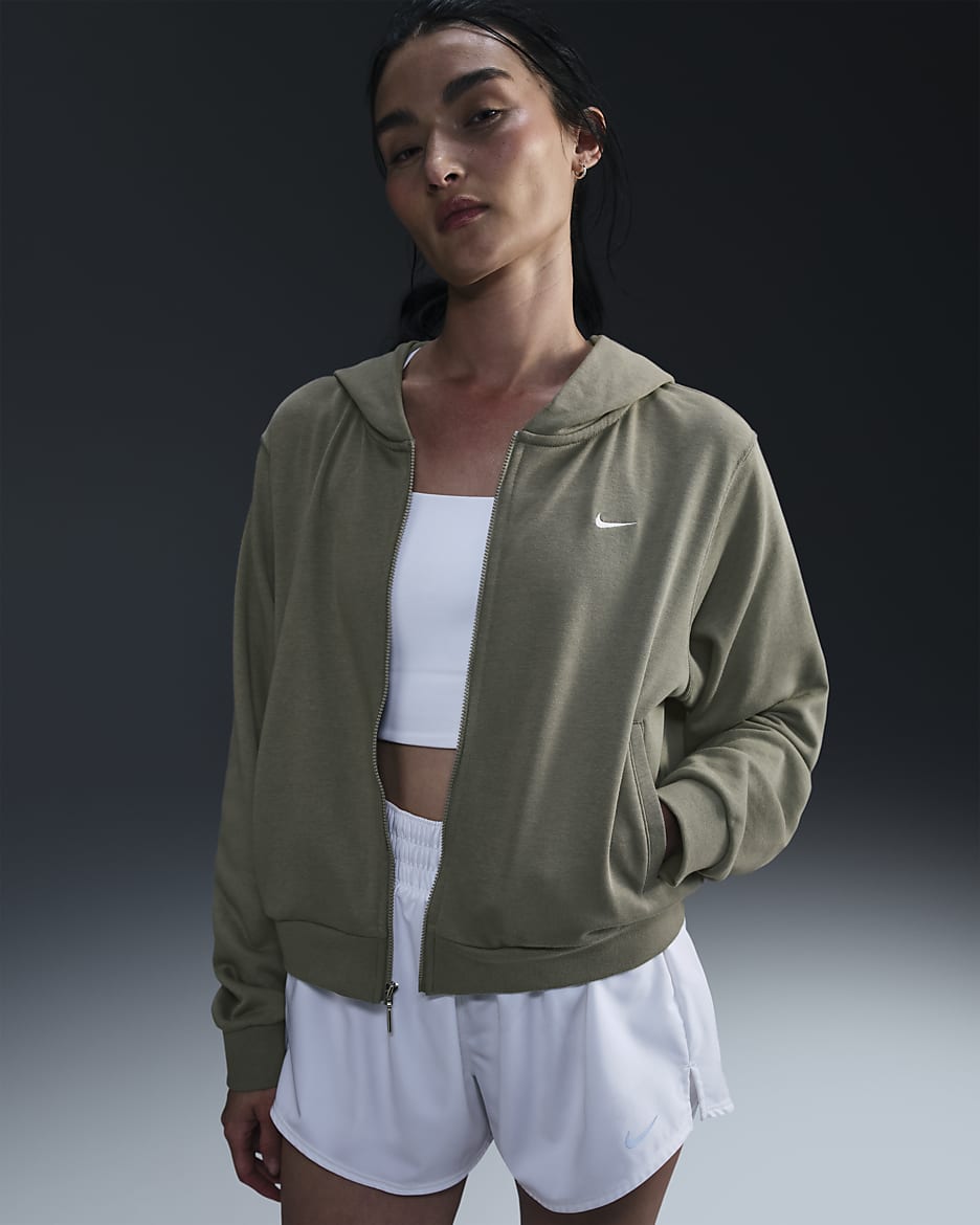 Nike Sportswear Chill Terry Women's Loose Full-Zip French Terry Hoodie - Light Army/Sail