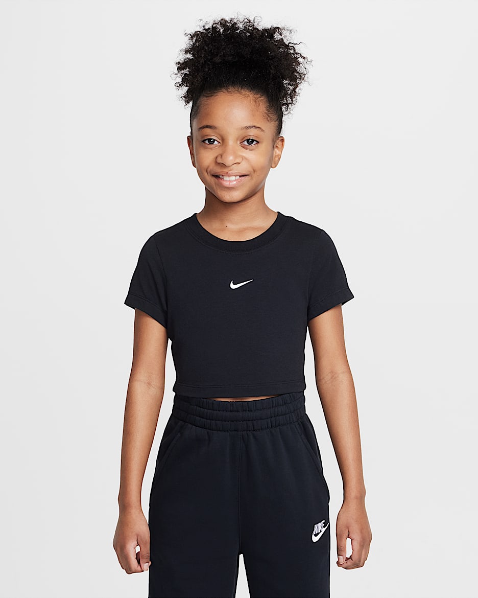 T-shirt court Nike Sportswear pour ado (fille) - Noir