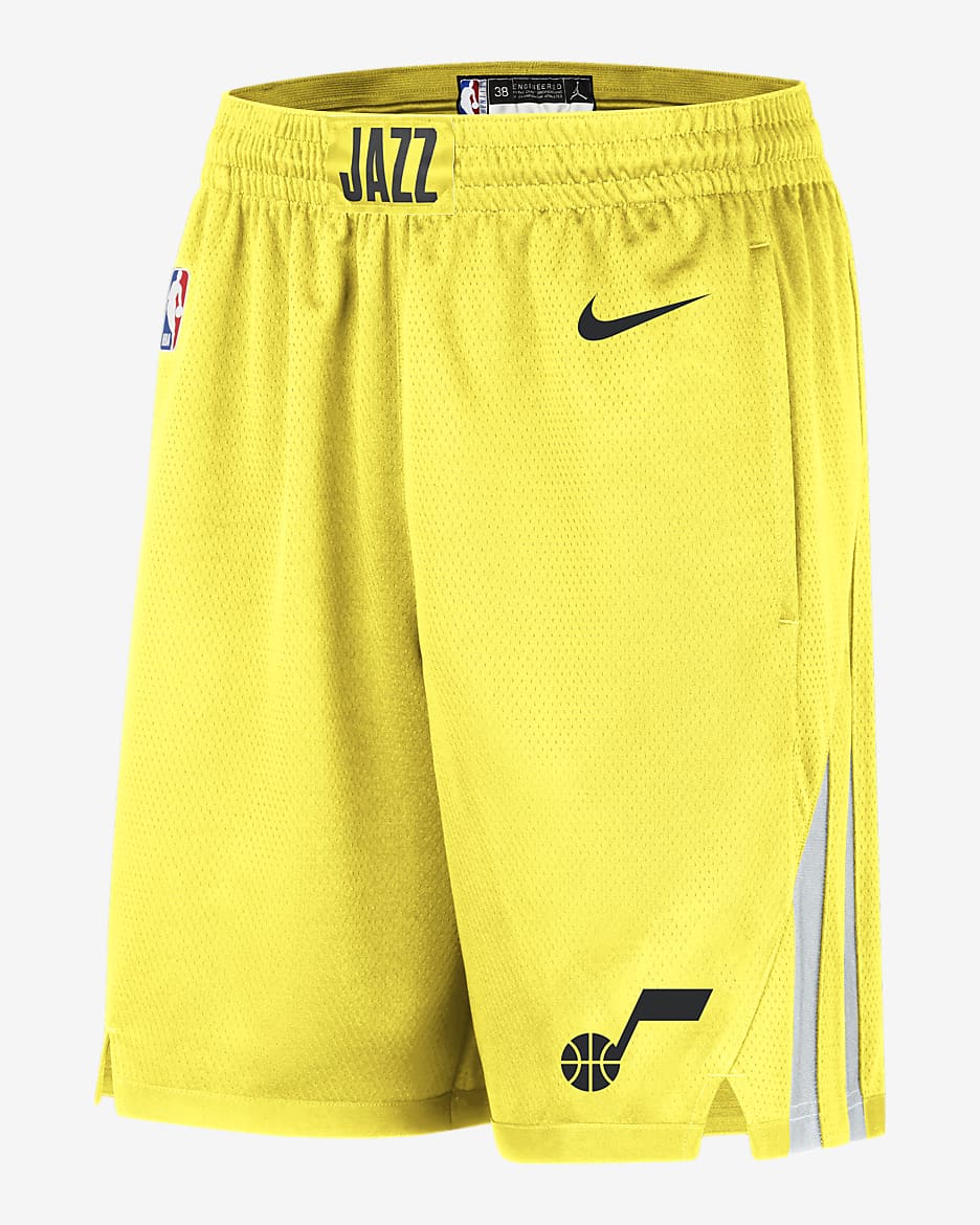 Utah Jazz Icon Edition Men's Nike Dri-FIT NBA Swingman Shorts - Yellow Strike/Black