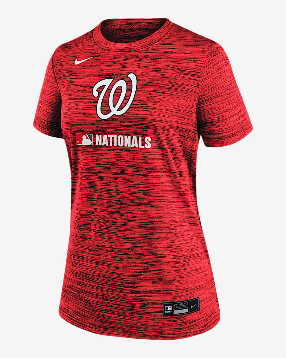 Playera Nike Dri-FIT de la MLB para mujer Washington Nationals Authentic Collection Velocity - Rojo