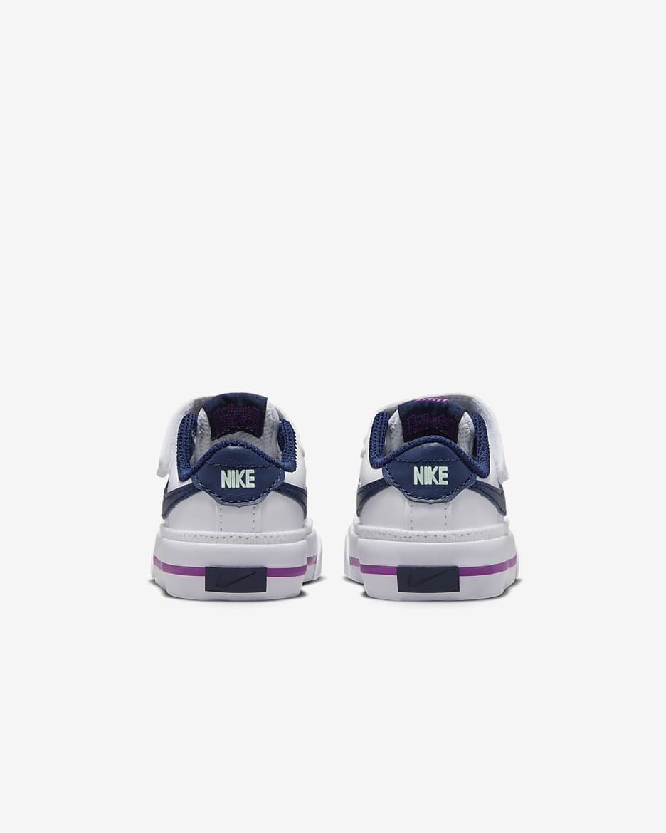 NikeCourt Legacy Baby/Toddler Shoes - White/Mint Foam/Vivid Purple/Midnight Navy