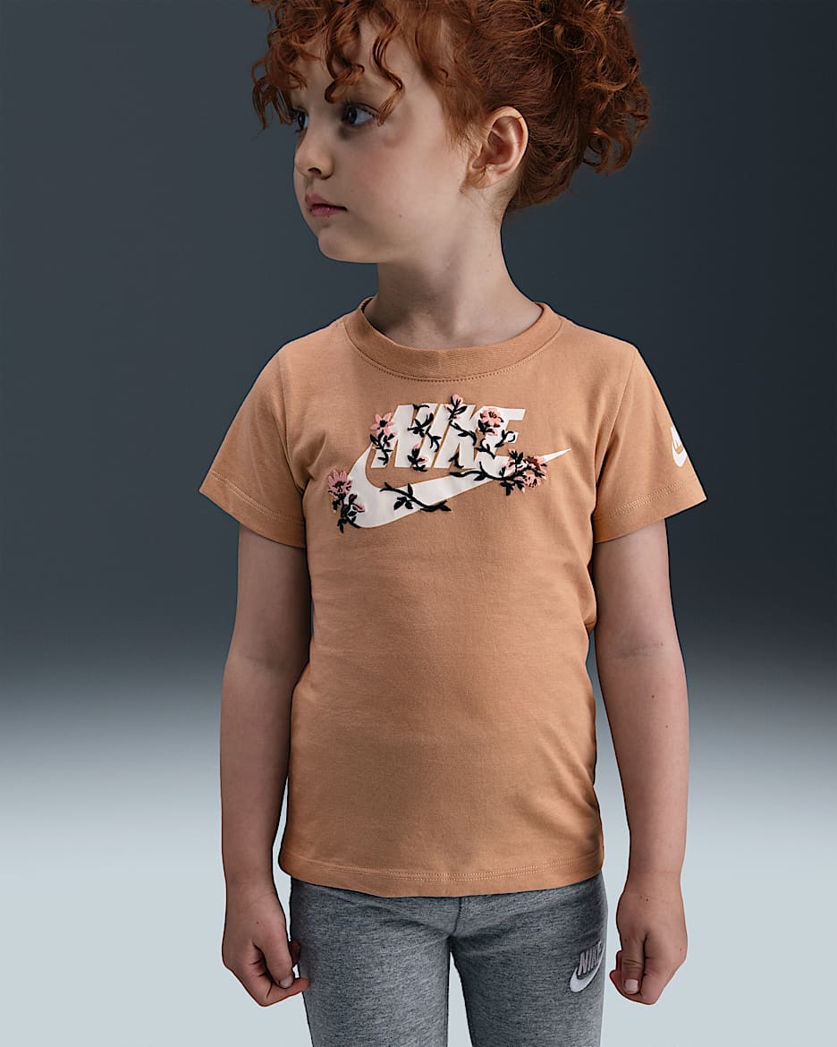 Nike Little Kids' Floral Futura T-Shirt - Hemp