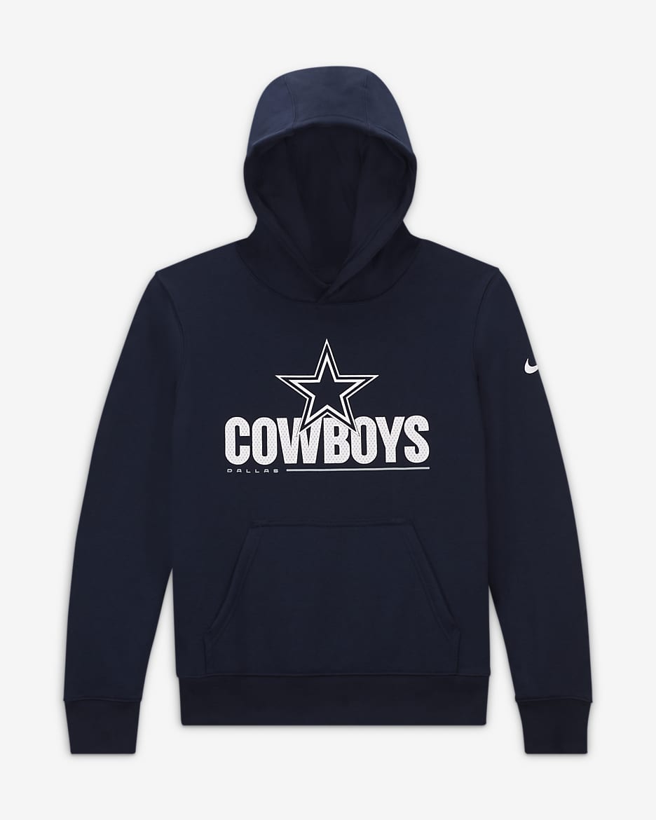 Mikina Nike (NFL Dallas Cowboys) s kapucí pro větší děti - College Navy