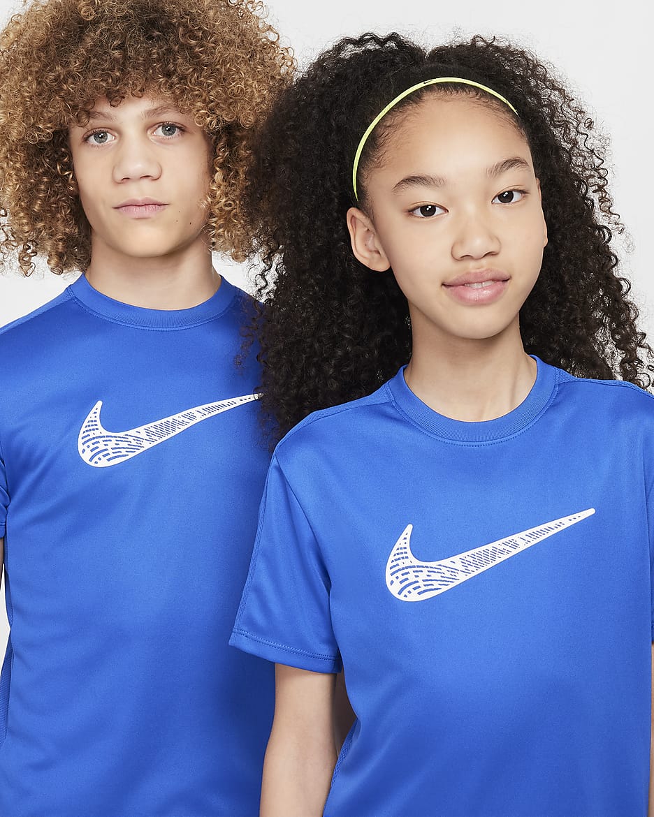 Playera de manga corta Dri-FIT para niños talla grande Nike Trophy23 - Royal juego