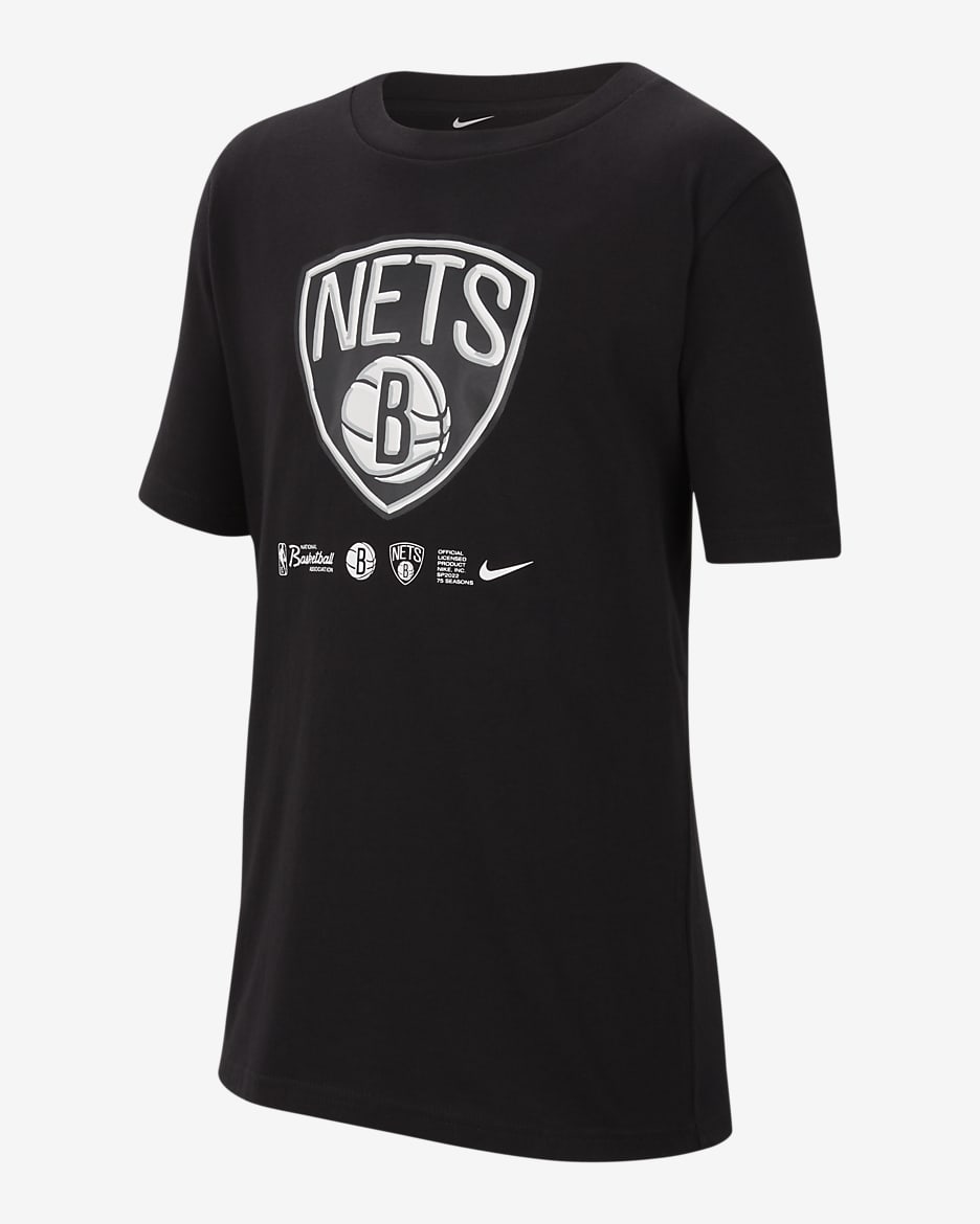 Brooklyn Nets Older Kids' Nike Dri-FIT NBA T-Shirt - Black