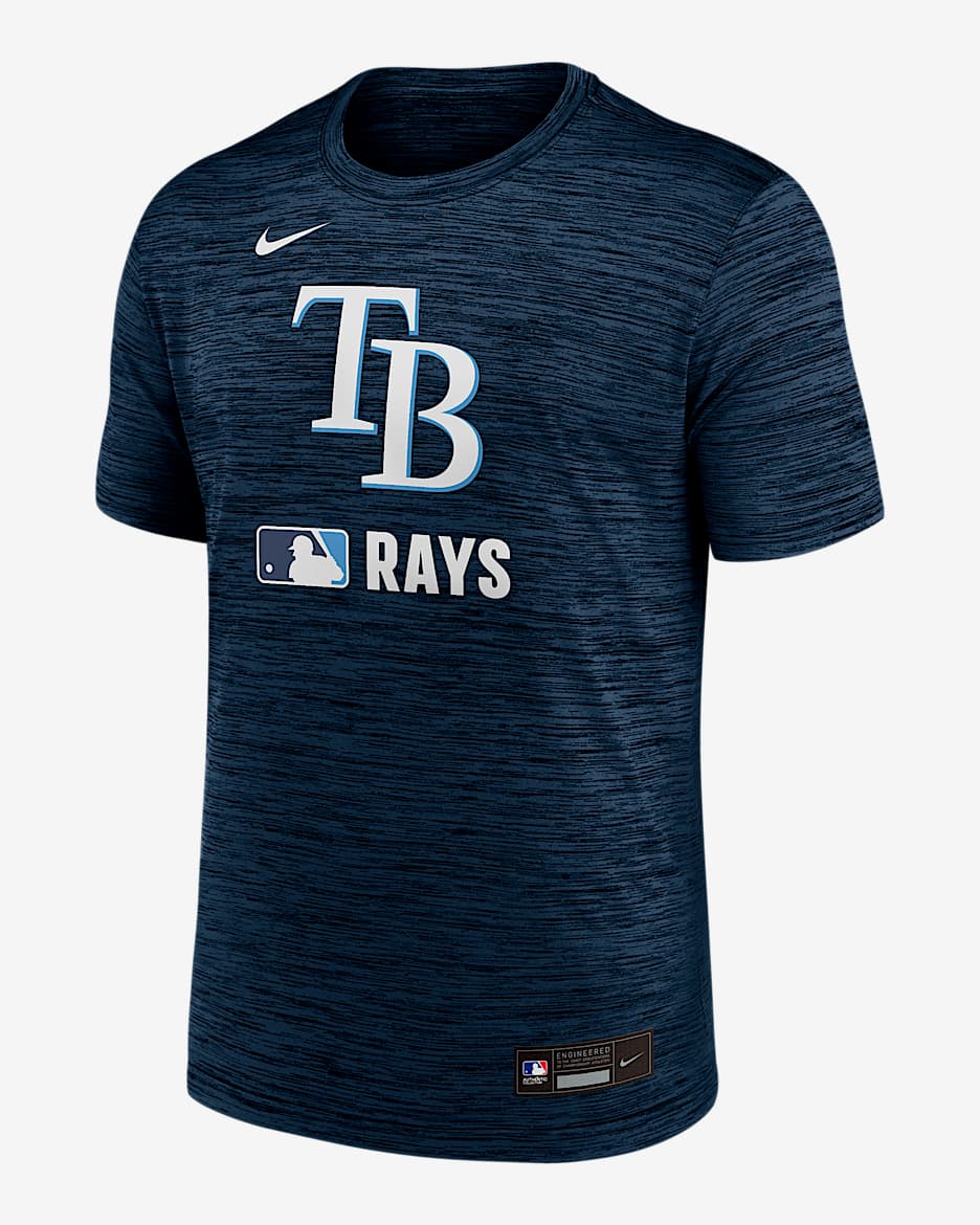 Playera Nike Dri-FIT de la MLB para hombre Tampa Bay Rays Authentic Collection Velocity - Azul marino