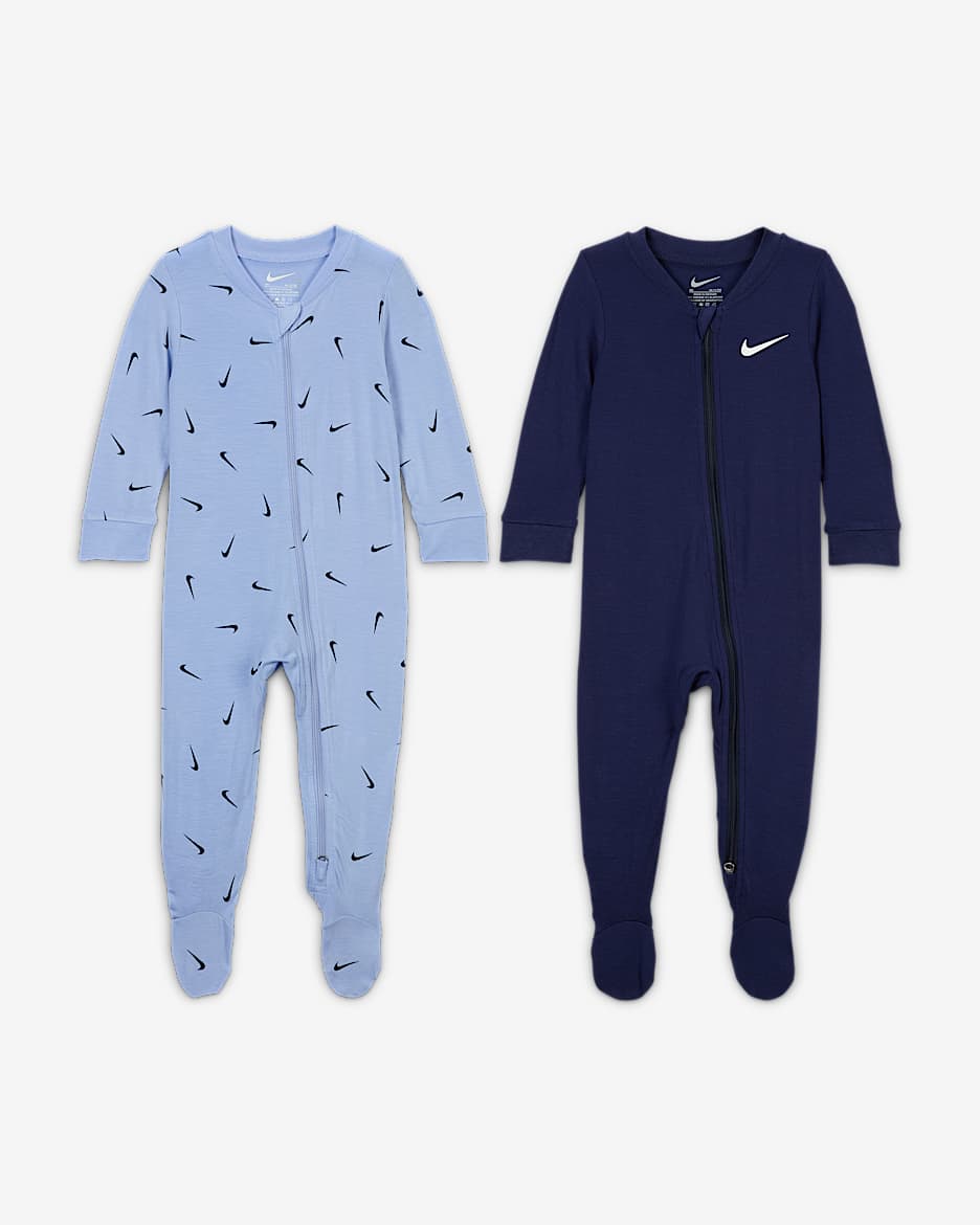 Monos para bebé (paquete de 2) Nike Baby Essentials - Azul marino medianoche