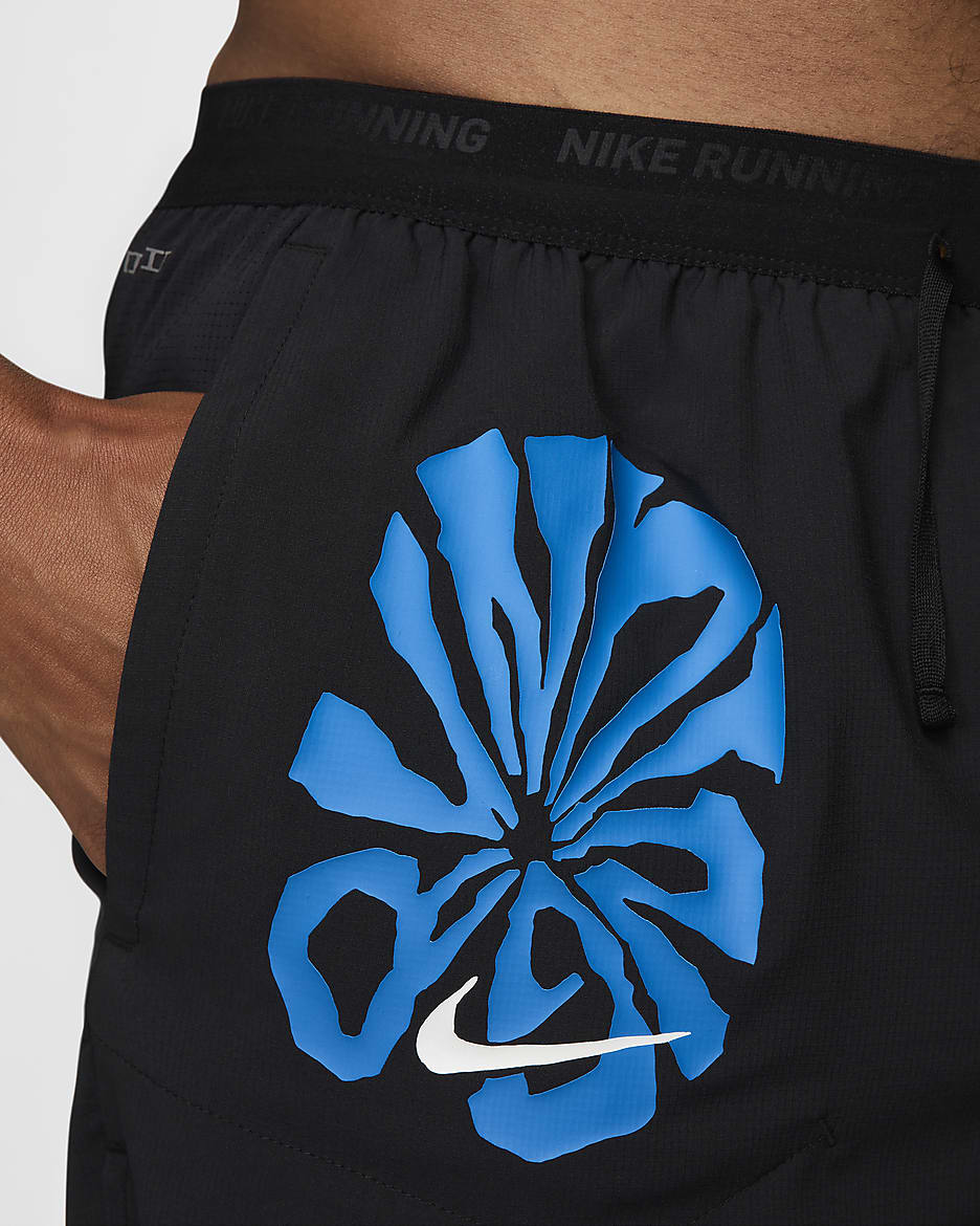 Nike Stride Run Energy Men's Dri-FIT 5" Brief-Lined Running Shorts - Black/Black/Light Photo Blue