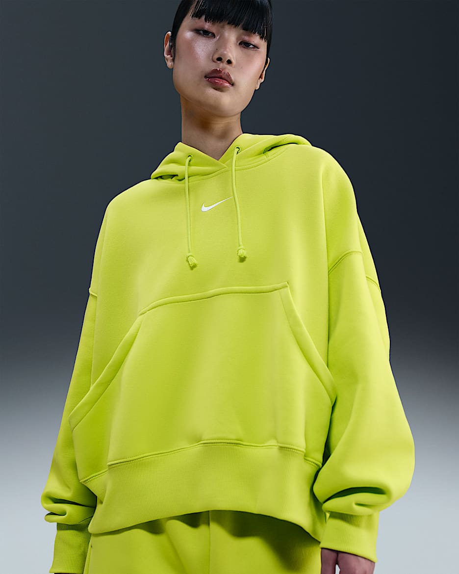 Sudadera con gorro sin cierre de tejido Fleece over-oversized para mujer Nike Sportswear Phoenix - Cíber/Vela