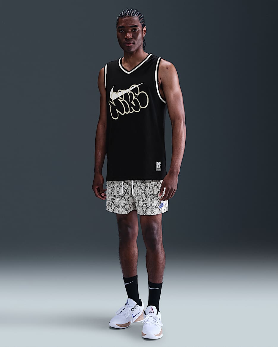Nike Men's 5" Basketball Mesh Shorts - Sail/White/Deep Night