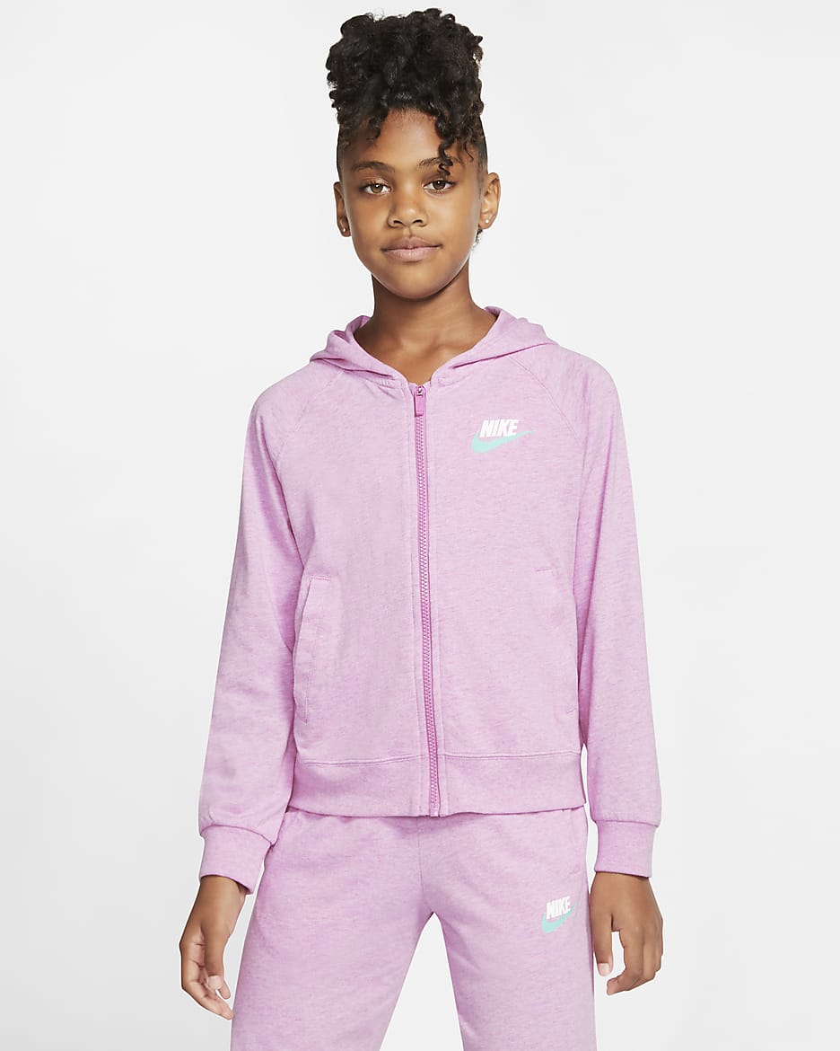 Sudadera con capucha de cierre completo para niña talla grande Nike Sportswear - Flamenco mágico/Jaspeado