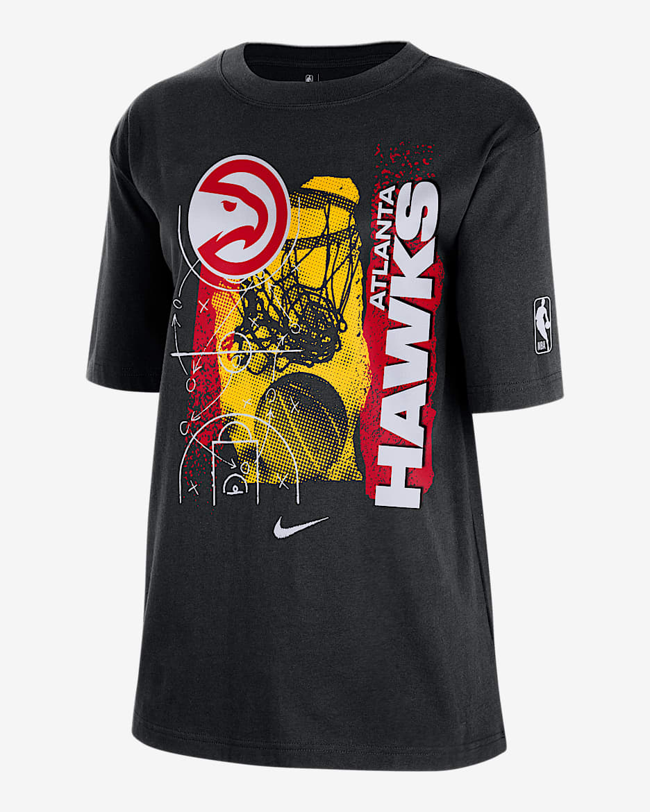 Playera Nike de la NBA para mujer Atlanta Hawks Courtside - Negro