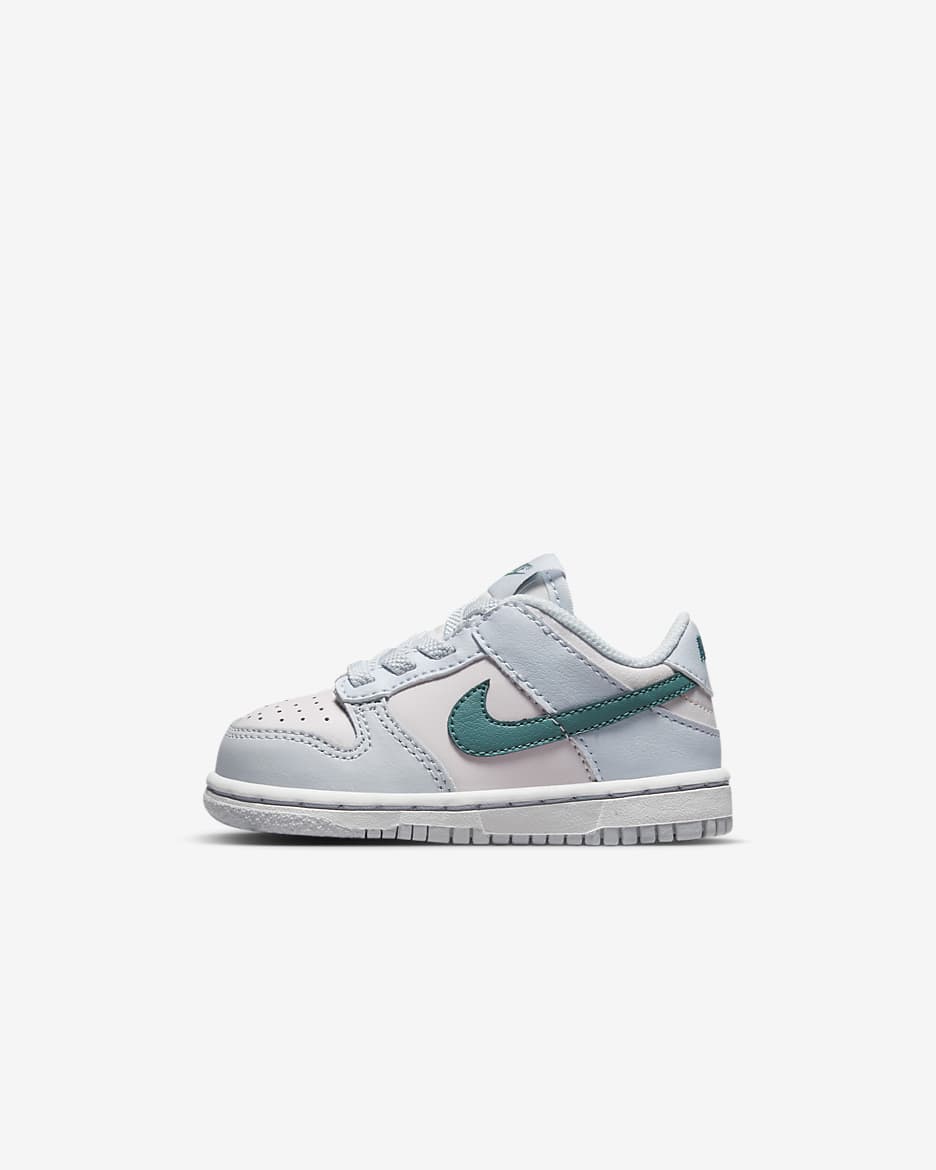 Nike Dunk Low Baby/Toddler Shoes - Football Grey/Pearl Pink/Mineral Teal
