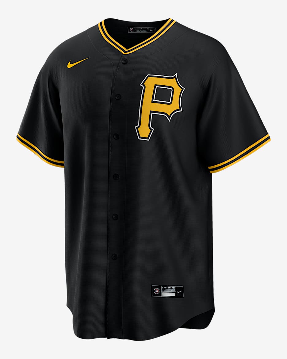 Jersey Nike de la MLB Replica para hombre Paul Skenes Pittsburgh Pirates - Negro