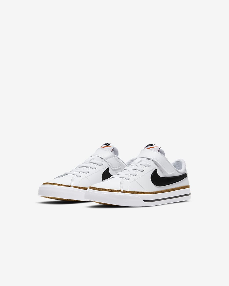 Nike Court Legacy Little Kids' Shoes - White/Desert Ochre/Gum Light Brown/Black