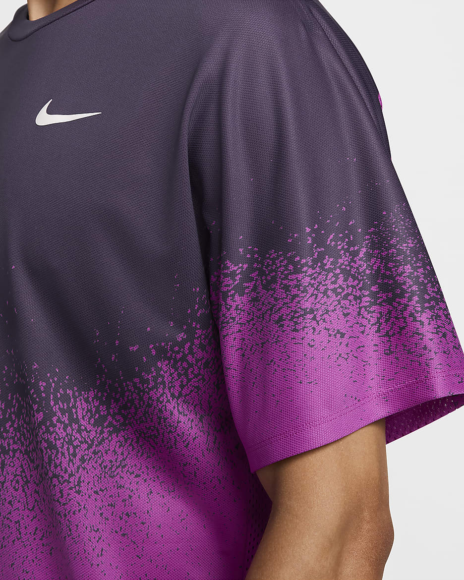 NikeCourt Slam Men's Dri-FIT Tennis Top - Hot Fuchsia/White