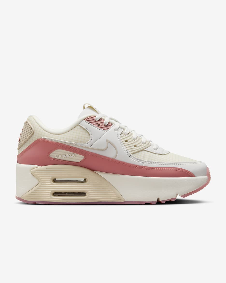 รองเท้าผู้หญิง Nike Air Max 90 LV8 - Sail/Summit White/Light Orewood Brown/Red Stardust