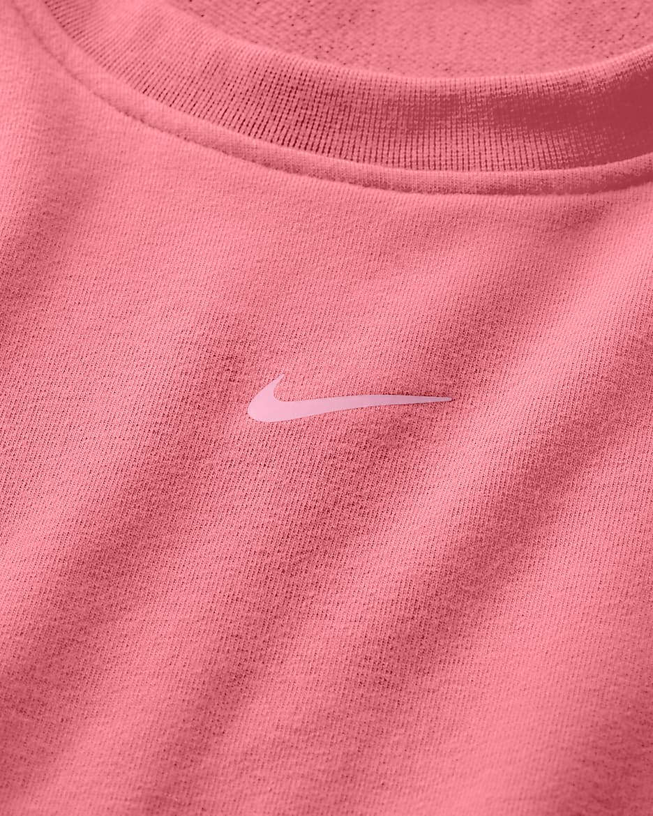 Nike Dri-FIT One Women's Crew-Neck French Terry Sweatshirt - Aster Pink/Black