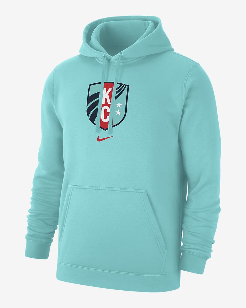 Kansas City Current Club Fleece Men's Nike NWSL Pullover Hoodie - Light Aqua