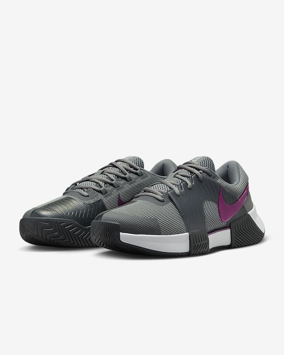 Nike Zoom GP Challenge 1 Men's Hard Court Tennis Shoes - Smoke Grey/Dark Smoke Grey/Photon Dust/Sangria