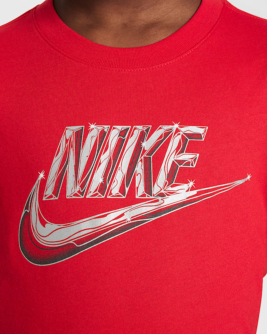 Playera Futura metalizada para niños talla pequeña Nike - Rojo universitario