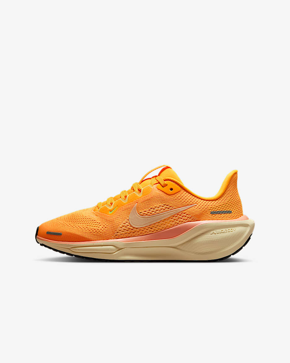 Nike Pegasus 41 Big Kids' Road Running Shoes - Laser Orange/Apricot Agate/Lime Blast/Alabaster