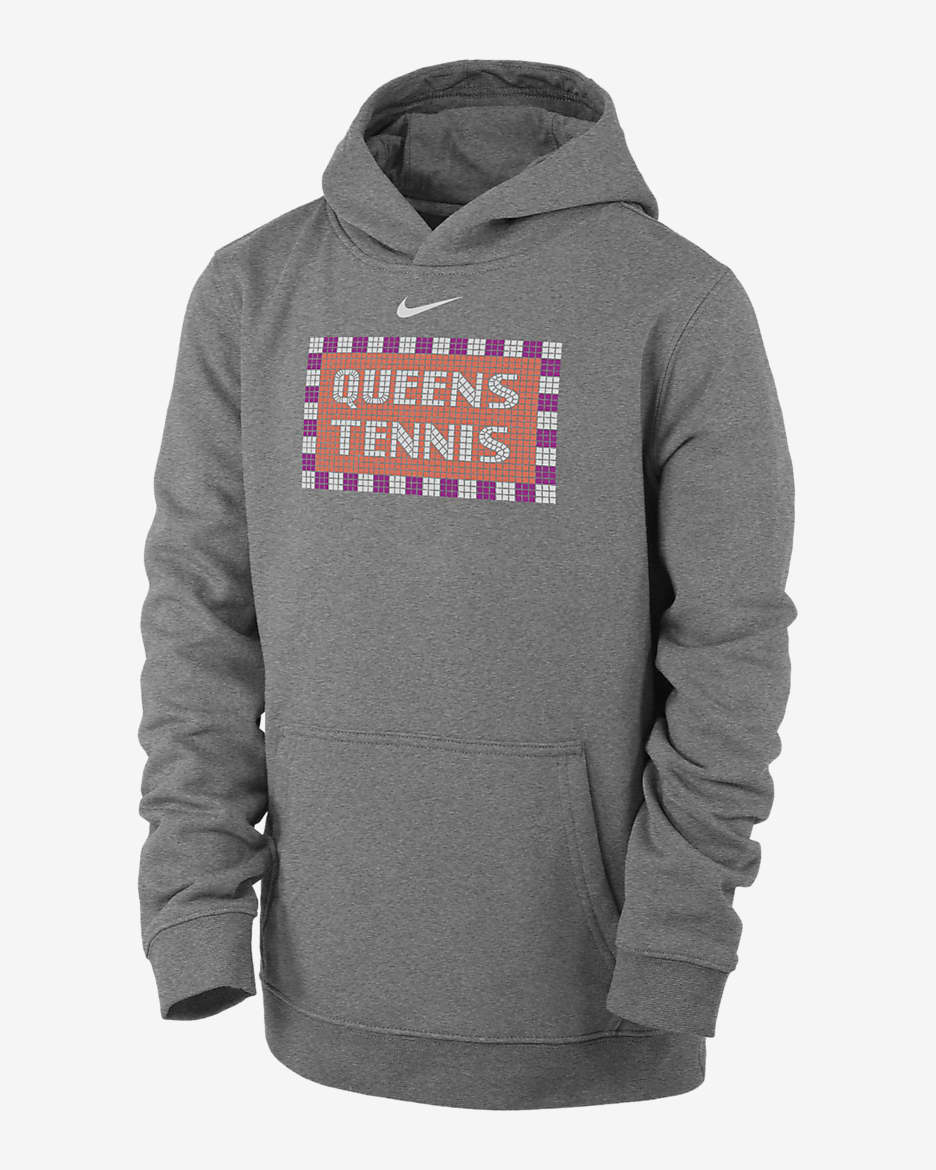 Nike Big Kids' Tennis Pullover Hoodie - Dark Grey Heather