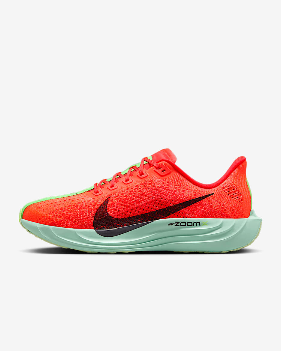 Nike Pegasus Plus Men's Road Running Shoes - Bright Crimson/Lime Blast/Mint Foam/Cave Purple