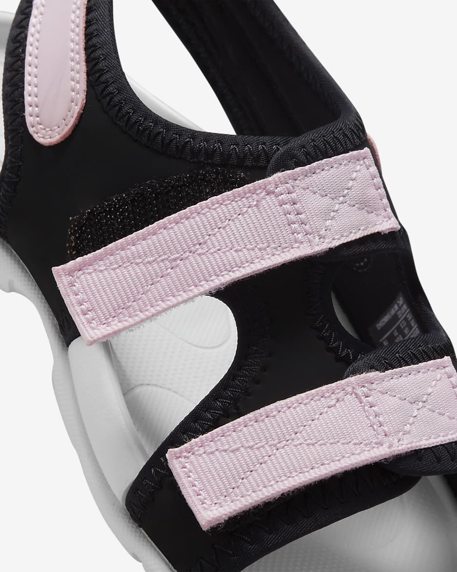 Nike Sunray Adjust 6 Younger Kids' Slides - Black/White/Pink Foam