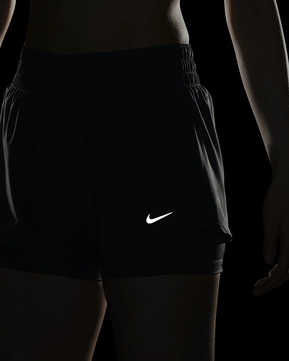 Nike Dri-FIT One Women's Mid-Rise 8cm (approx.) 2-in-1 Shorts - Iron Grey