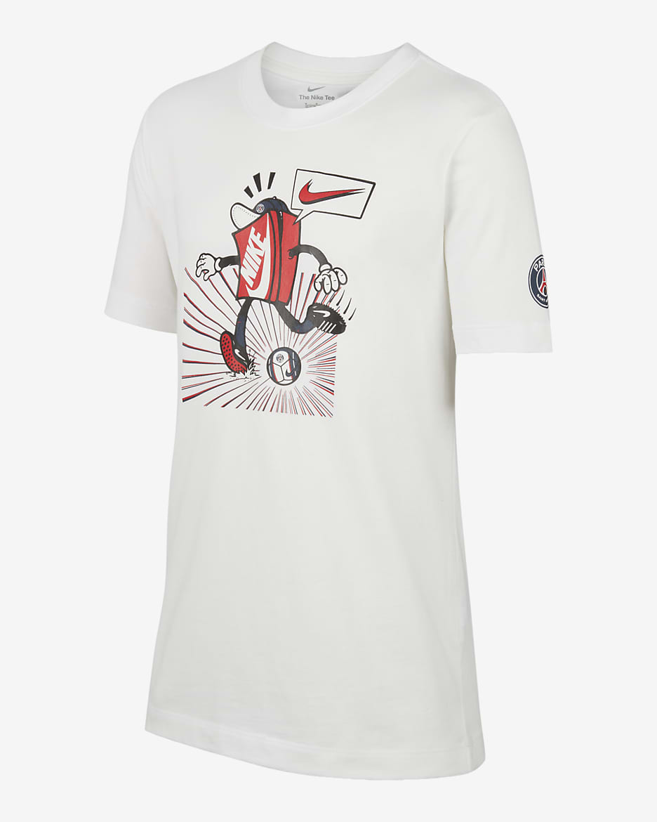 Paris Saint-Germain Playera de fútbol Nike para niños talla grande - Blanco