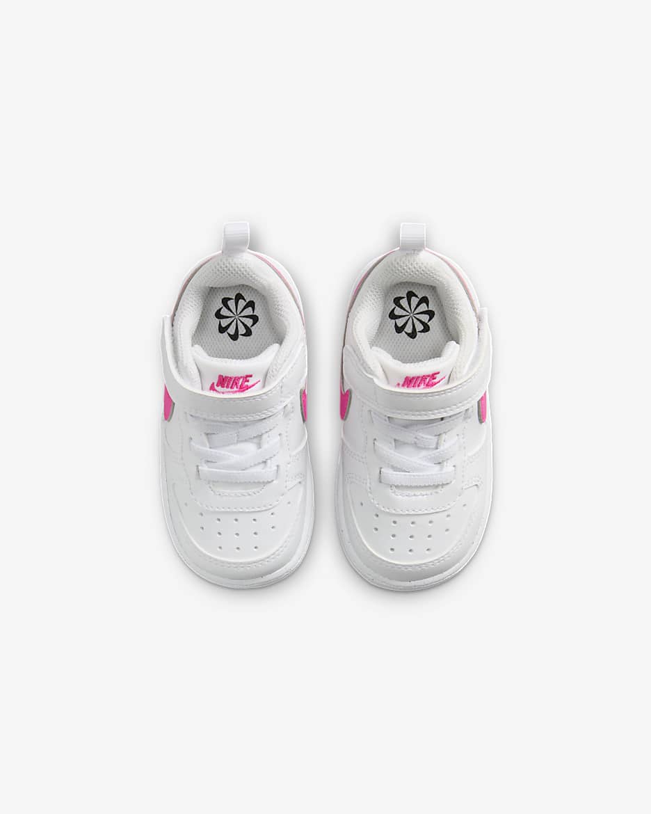 Nike Court Borough Low Recraft Baby/Toddler Shoes - White/Laser Fuchsia